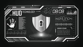 Modern HUD Technology Screen Background with lock vector