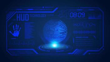 Modern HUD Technology Screen Background with blue globe vector