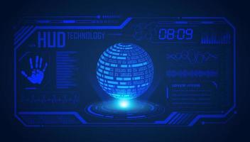 Modern HUD Technology Screen Background with blue globe vector