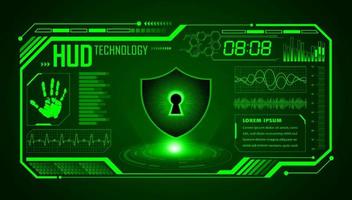 Modern HUD Technology Screen Background with lock vector