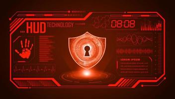 Modern HUD Technology Screen Background with lock vector