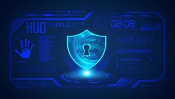 Modern HUD Technology Screen Background with lock vector