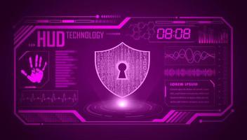 Modern HUD Technology Screen Background with lock vector