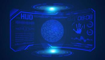 Modern HUD Technology Screen Background with blue globe vector