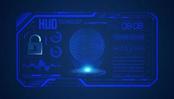 Modern HUD Technology Screen Background with blue globe vector