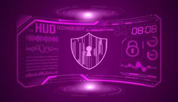 Modern HUD Technology Screen Background with lock vector