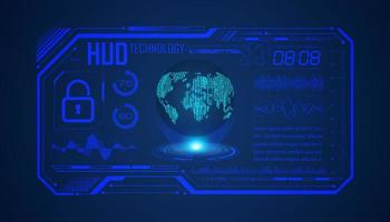 Modern HUD Technology Screen Background with blue globe vector