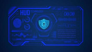Modern HUD Technology Screen Background with lock vector