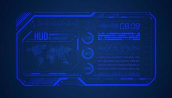 Modern HUD Technology Screen Background with world map vector