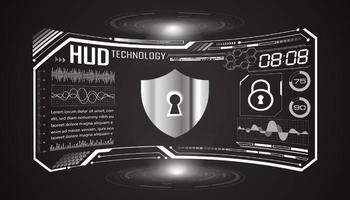 Modern HUD Technology Screen Background with lock vector
