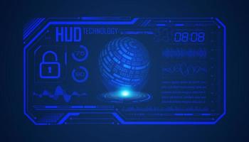 Modern HUD Technology Screen Background with blue globe vector