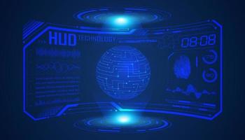 Modern HUD Technology Screen Background with blue globe vector