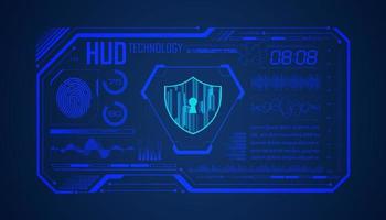 Modern HUD Technology Screen Background with lock vector