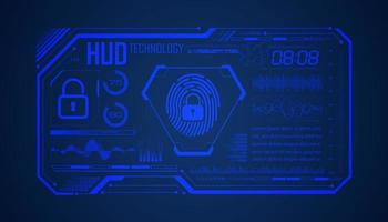 Modern HUD Technology Screen Background with lock vector