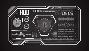 Modern HUD Technology Screen Background with lock vector