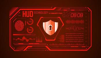 Modern HUD Technology Screen Background with lock vector