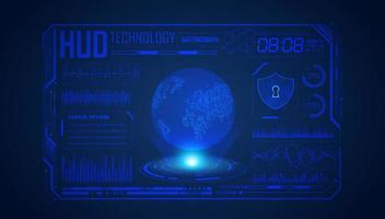 Modern HUD Technology Screen Background with blue globe vector