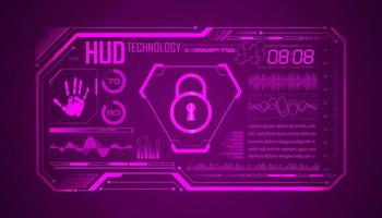 Modern HUD Technology Screen Background with lock vector
