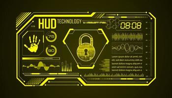 Modern HUD Technology Screen Background with lock vector