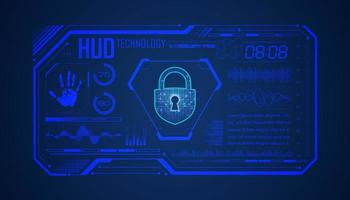 Modern HUD Technology Screen Background with lock vector