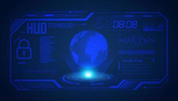 Modern HUD Technology Screen Background with blue globe vector