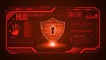 Modern HUD Technology Screen Background with lock vector