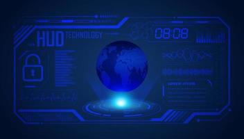 Modern HUD Technology Screen Background with blue globe vector