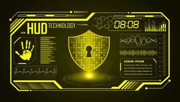 Modern HUD Technology Screen Background with lock vector