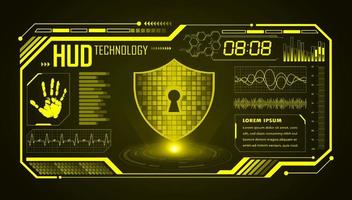 fondo de pantalla de tecnología hud moderna con bloqueo vector