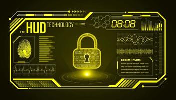 Modern HUD Technology Screen Background with lock vector