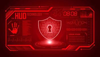 Modern HUD Technology Screen Background with lock vector