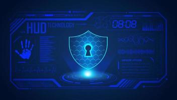 Modern HUD Technology Screen Background with lock vector