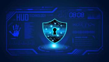 Modern HUD Technology Screen Background with lock vector