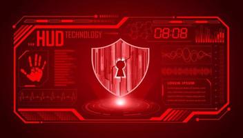 Modern HUD Technology Screen Background with lock vector