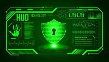 Modern HUD Technology Screen Background with lock vector
