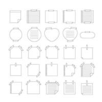 sticky notes line illustration bundles vector