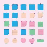 sticky notes flat color illustration bundles vector