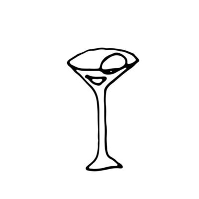 Cocktail glasses line art Stock Vector