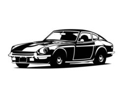 Japanese classic car isolated on white background side view. best for badges, icons and emblems. vector