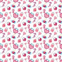 Pink seamless pattern for St Valentine Day photo