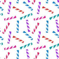 seamless pattern with multicolored striped candy sticks photo