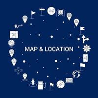 Creative Map and Location icon Background vector