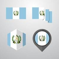 Guatemala flag design set vector