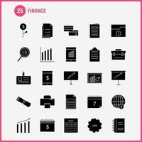 Finance Solid Glyph Icons Set For Infographics Mobile UXUI Kit And Print Design Include Graph Business Rate Chart Files Documents Folders Text Collection Modern Infographic Logo and Pictog vector