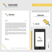 Dropper Business Letterhead Calendar 2019 and Mobile app design vector template