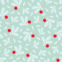 White Christmas tree branches on pastel blue background seamless pattern. vector