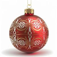 Bolas de navidad 3d sobre fondo blanco aislado. fiesta, celebracion, diciembre, feliz navidad foto