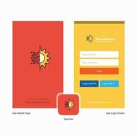 Company Setting Splash Screen and Login Page design with Logo template Mobile Online Business Template vector