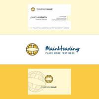 Beautiful Globe Logo and business card vertical Design Vector