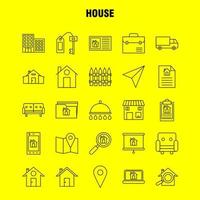 House Line Icon for Web Print and Mobile UXUI Kit Such as Paper Plane Paper Plane Startup House Magnifying Glass Pictogram Pack Vector